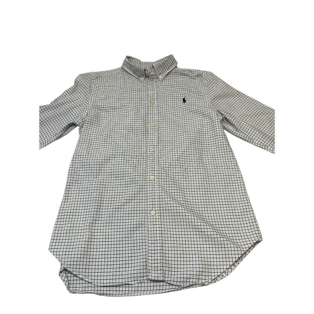 Ralph Lauren Shirt Youth Boys XL (18-20) Long Sleeve Blue Pink Plaid w Logo LS